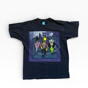 VTG 1994 ZZ Top Antenna World Tour Black Tee Size LG Made in USA Single Stitch